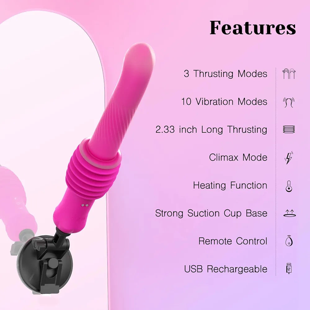 Tracy’s Dog Premium Thrusting Dildo Sex Machine with Heating, Remote Control, and 10 Vibration Modes
