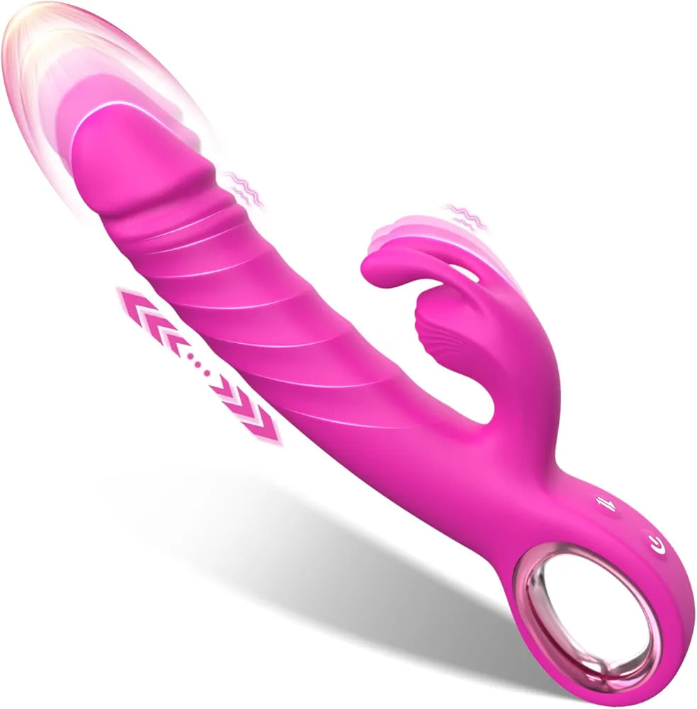 Premium Dual-Action Rabbit Vibrator with 7 Thrusting and 7 Vibration Patterns for Couples