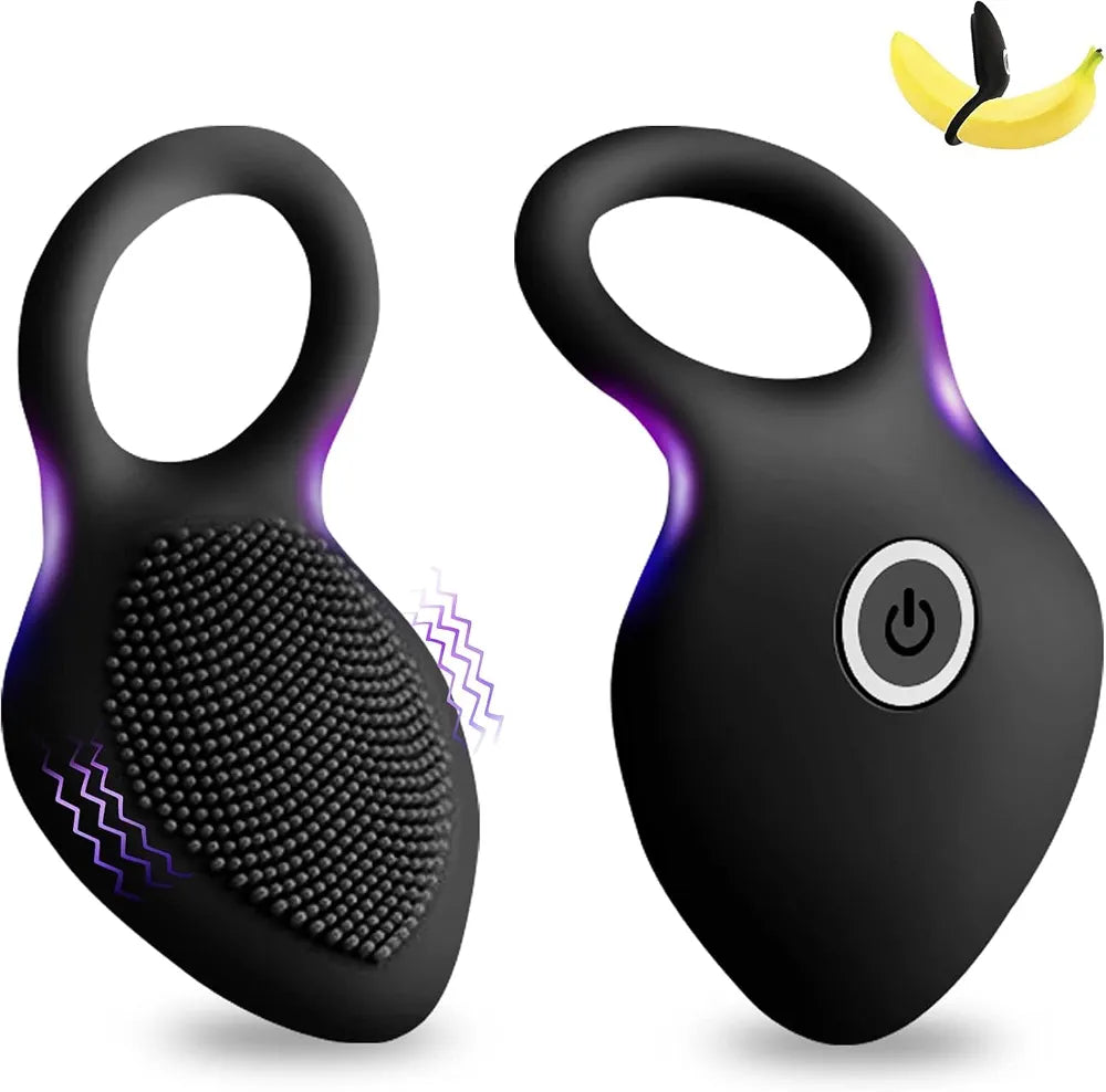 Premium Rechargeable Silicone Vibrating Penis Ring with 10 Vibration Modes