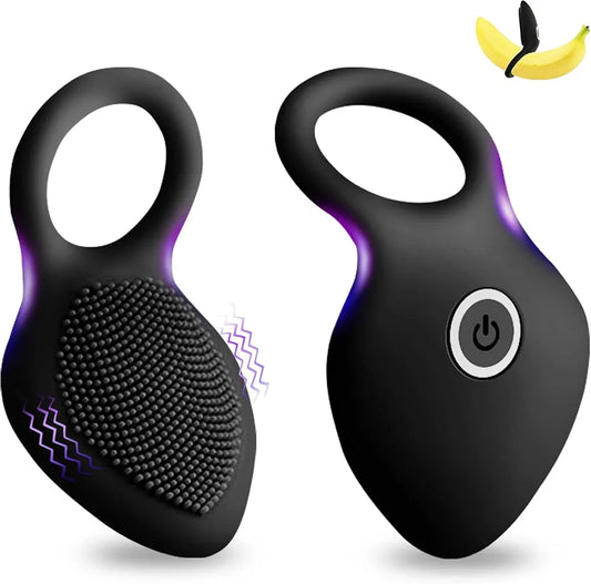 Premium Rechargeable Silicone Vibrating Penis Ring with 10 Vibration Modes