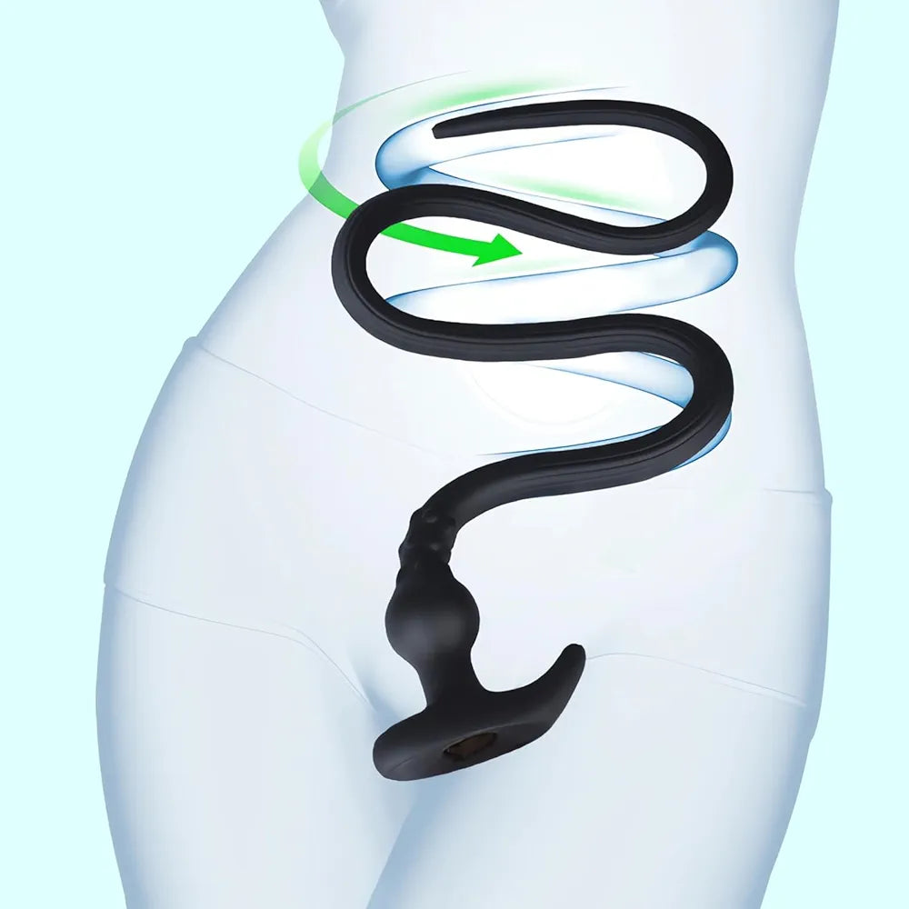 Realistic Flexible Silicone Anal Plug and Enema Douche Kit for Prostate and G-Spot Stimulation