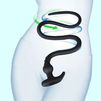 Realistic Flexible Silicone Anal Plug and Enema Douche Kit for Prostate and G-Spot Stimulation
