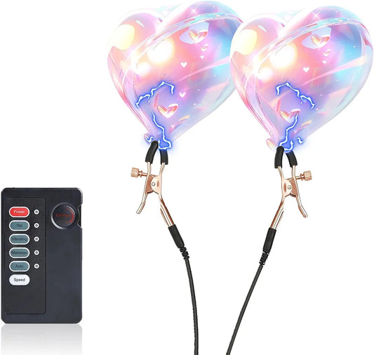 Adjustable Electric Vibrating Nipple and Clitoral Stimulation Clamps for BDSM Play