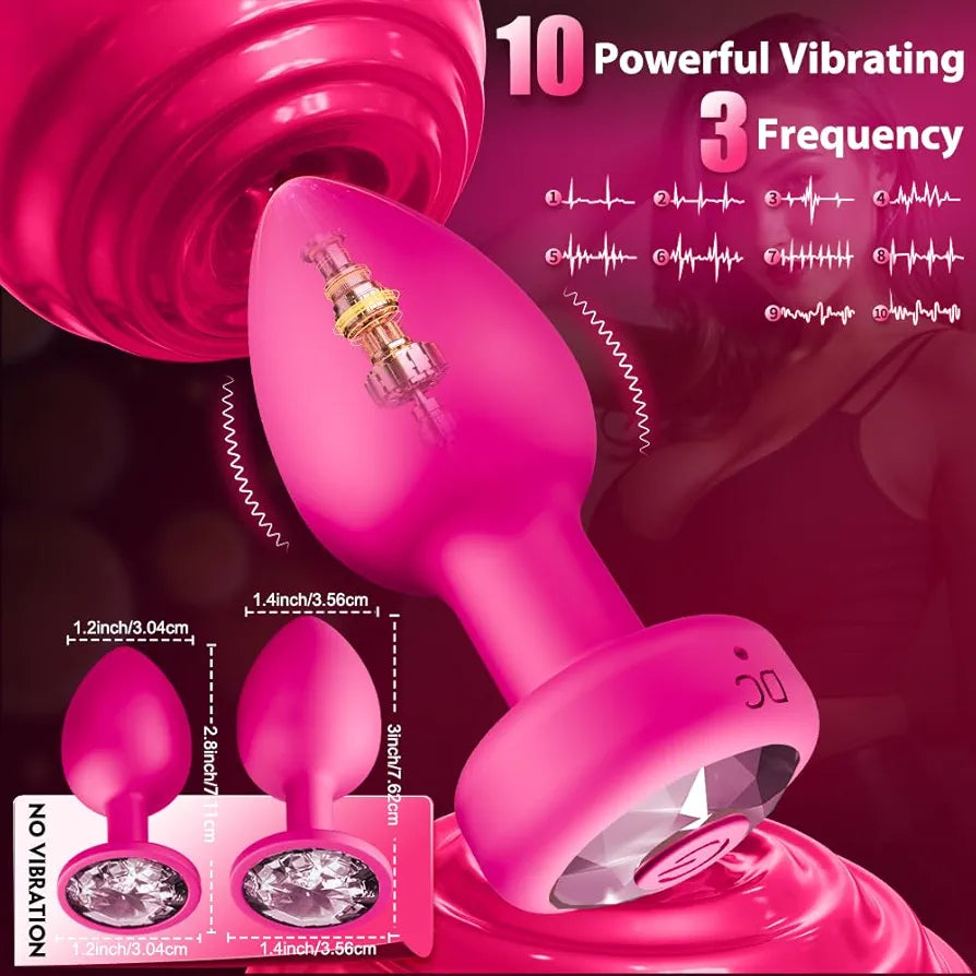 Premium 3-Piece Silicone Anal Training Set with App-Controlled Vibrating Butt Plug and Dildo