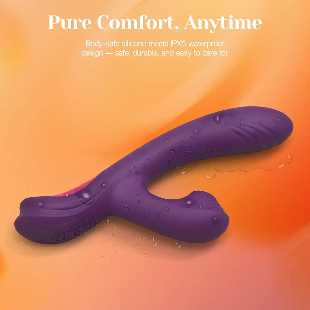 Tracy's Dog Flexible Rabbit Vibrator for Women - 10 Vibration Modes, 3 Suction Levels, G-Spot & Clitoral Stimulator for Solo & Couples Play
