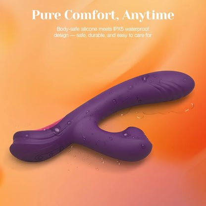 Tracy's Dog Flexible Rabbit Vibrator for Women - 10 Vibration Modes, 3 Suction Levels, G-Spot & Clitoral Stimulator for Solo & Couples Play