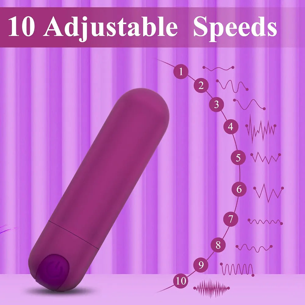 Premium Cordless Handheld Massager with 10 Vibration Modes - Quiet & Portable Travel Design