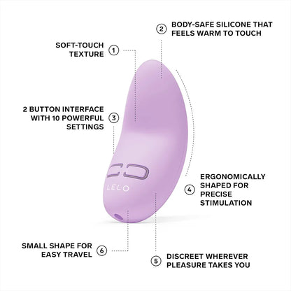 LELO Lily 3 Rechargeable Mini Bullet Vibrator - 10 Pleasure Settings, Waterproof & Whisper-Quiet - Calm Lavender