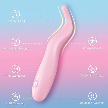 Premium Rechargeable Waterproof Wand Massager with 10 Vibration Modes for Targeted Stimulation