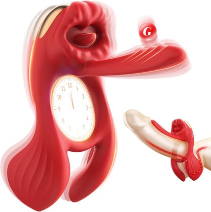 Dual-Stimulation Silicone Vibrating Penis Ring with 7 Vibration Modes for Couples