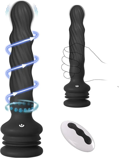 Remote-Controlled Rotating Prostate Massager with Suction Base and 7 Vibration Modes