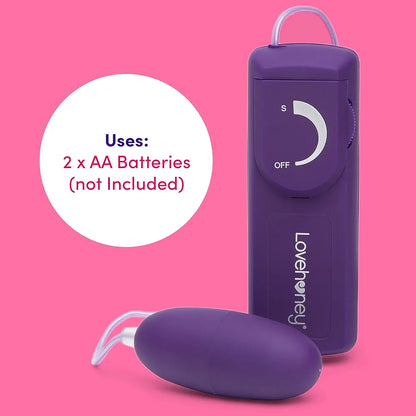 Lovehoney Wickedly Powerful 2.5-Inch Multispeed Vibrating Egg with 31-Inch Wired Remote - Purple