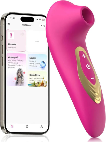Rechargeable App-Controlled Clitoral and G-Spot Suction Stimulator