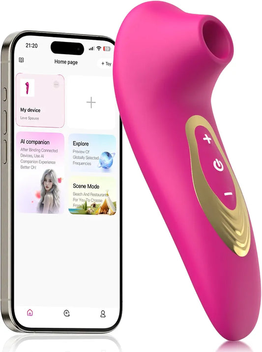 Rechargeable App-Controlled Clitoral and G-Spot Suction Stimulator