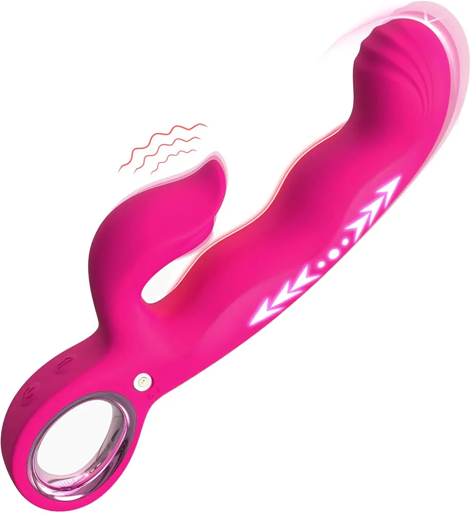 7-Mode Thrusting & Vibrating 3-in-1 G-Spot Dildo & Clitoral Stimulator - 8.3 Inch