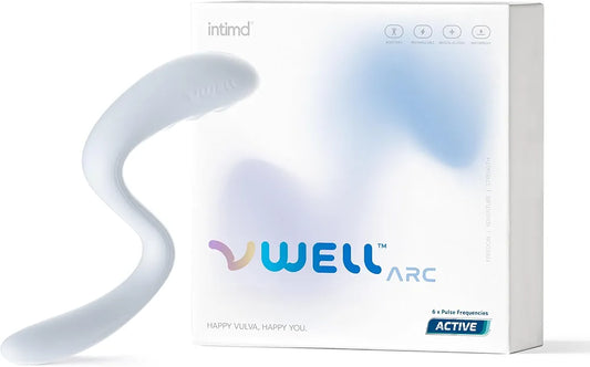 IntiMD VWELL Arc Ergonomic Rechargeable Silicone Vibrating Wand for Therapeutic and Personal Use