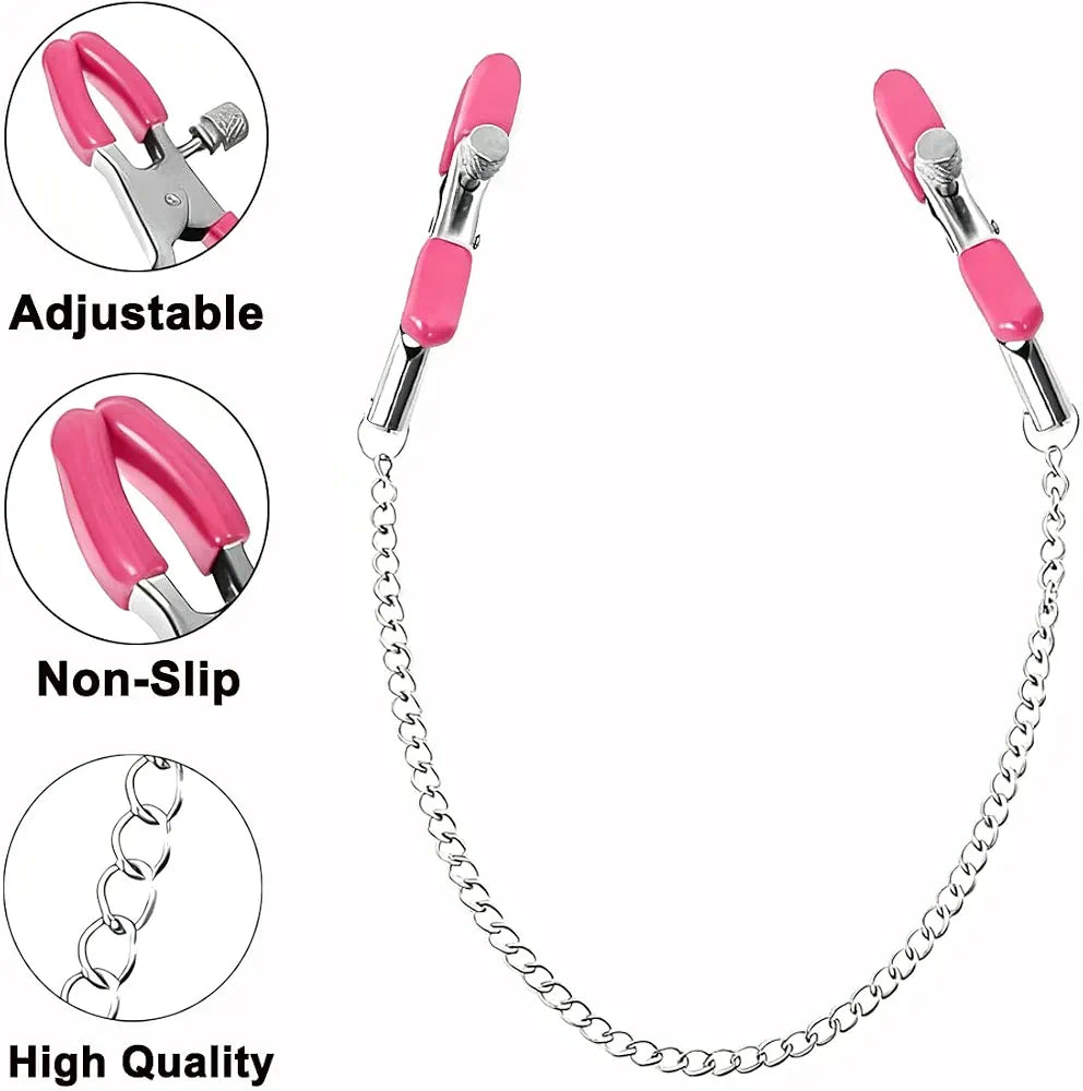 3-Piece Adjustable Nipple and Clitoris Clamp Set for Couples - BDSM Bondage Adult Toys