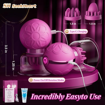 10-Mode Rotating Nipple and Clitoral Stimulator for Couples