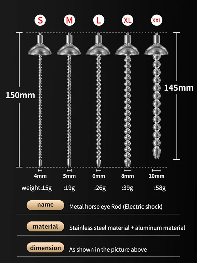 Heuceo 5.3-inch Stainless Steel Electric Shock Urethral Dilator and E-Stim Sound Set