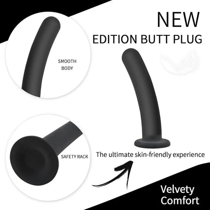 3-Piece Silicone Anal Plug and Dildo Training Kit with Suction Cup for Prostate and G-Spot Stimulation