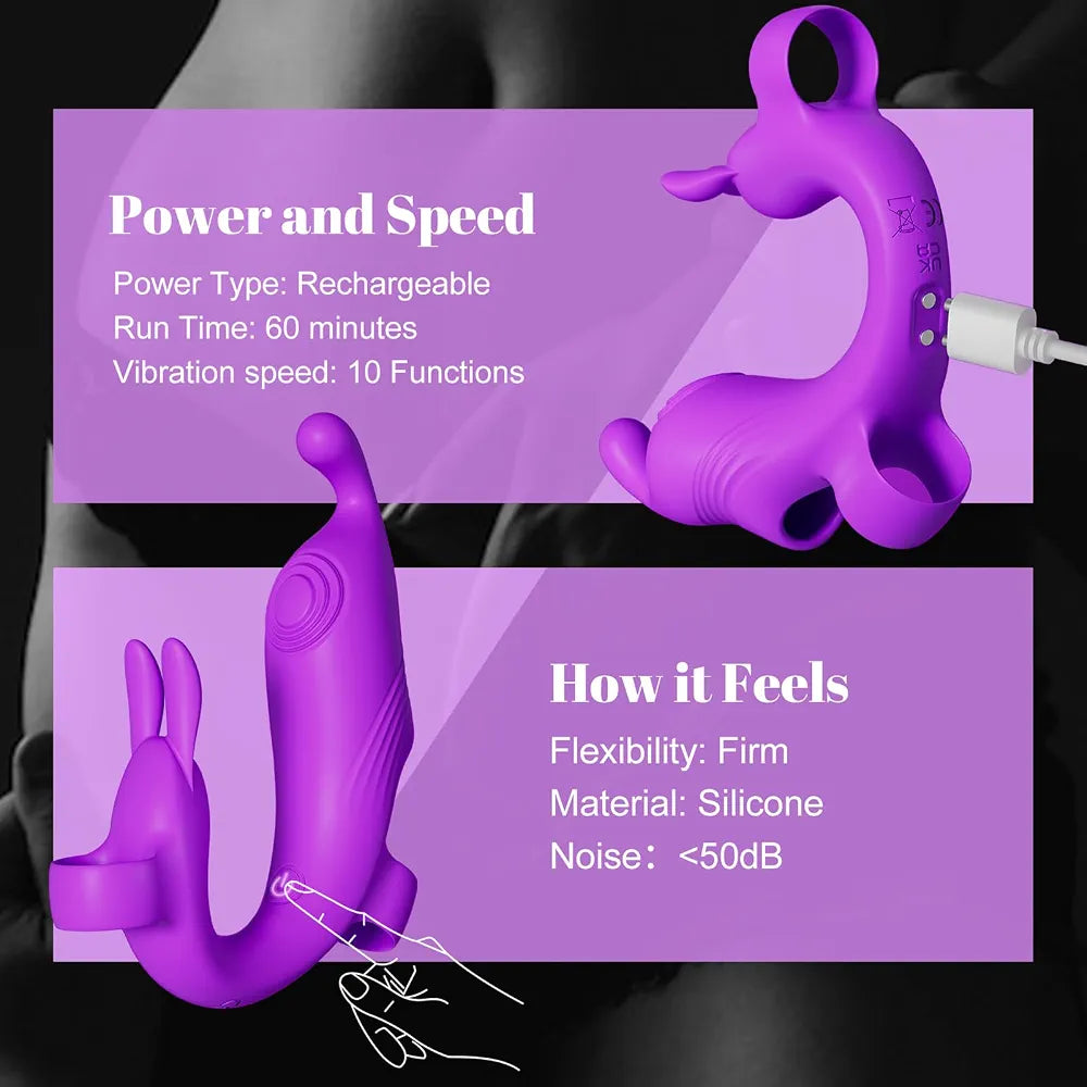10-Mode Waterproof Finger Vibrator for Couples - Discreet Clitoral and G-Spot Stimulator