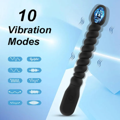 Silicone Vibrating Anal Beads and Plug Set for Beginners