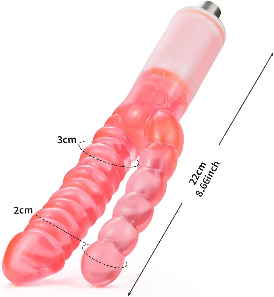 ANNGEOK 22CM Double-Ended Dildo Attachment for Automatic Thrusting Sex Machines with 3XLR Connector