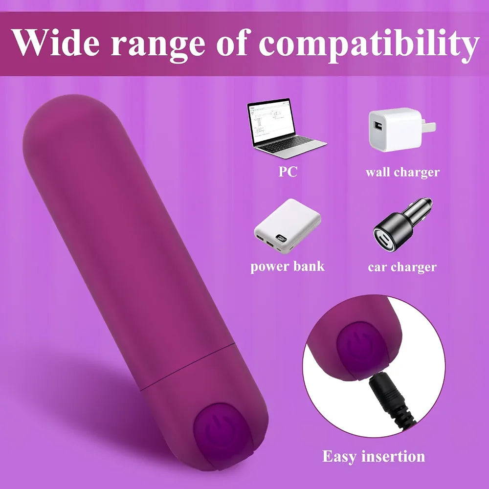 Premium Cordless Handheld Massager with 10 Vibration Modes - Quiet & Portable Travel Design