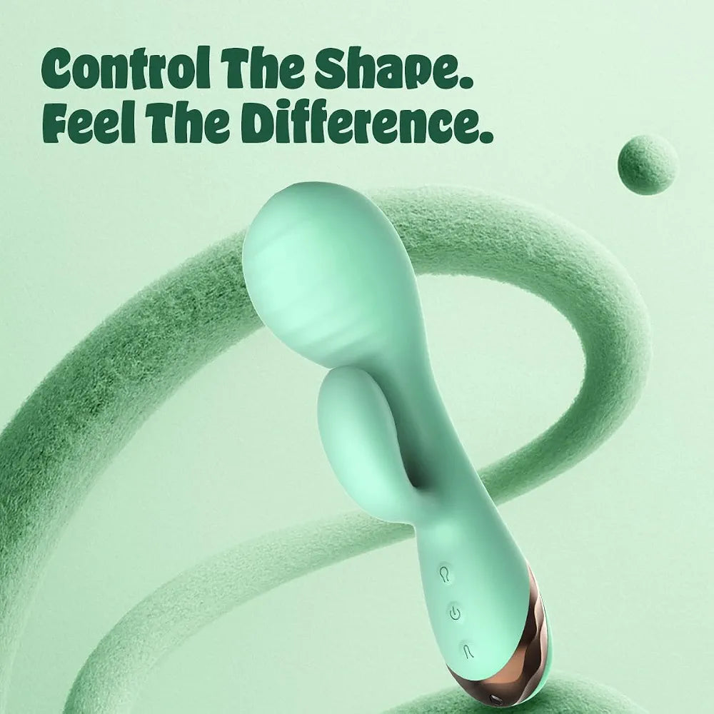 Dual-Action Inflatable Rabbit Vibrator with 10 Vibration Modes and Waterproof Design