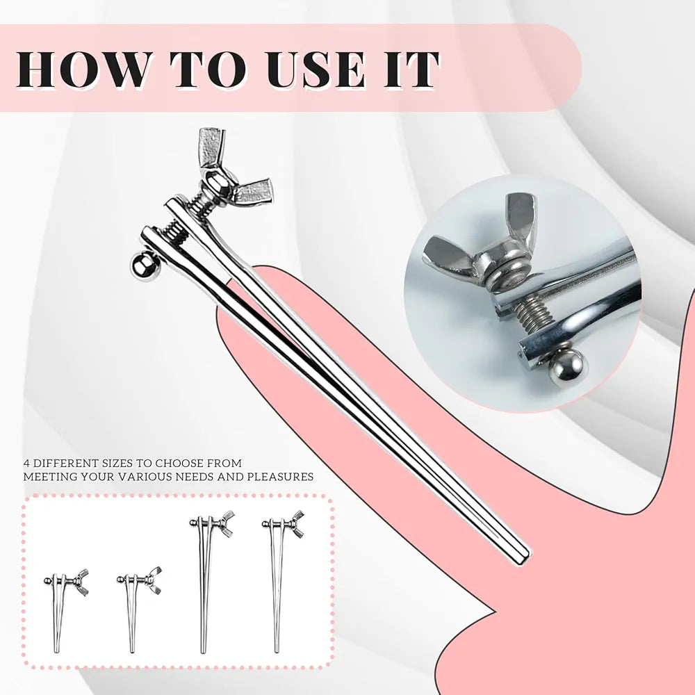 Adjustable Stainless Steel Hollow Urethral Sound Dilator for Male BDSM and Prostate Massage