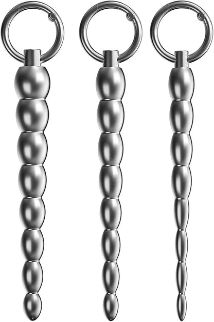 Premium Stainless Steel Urethral Sound Dilator with Removable Grommets - Smooth Penis Plug for Urethral Play