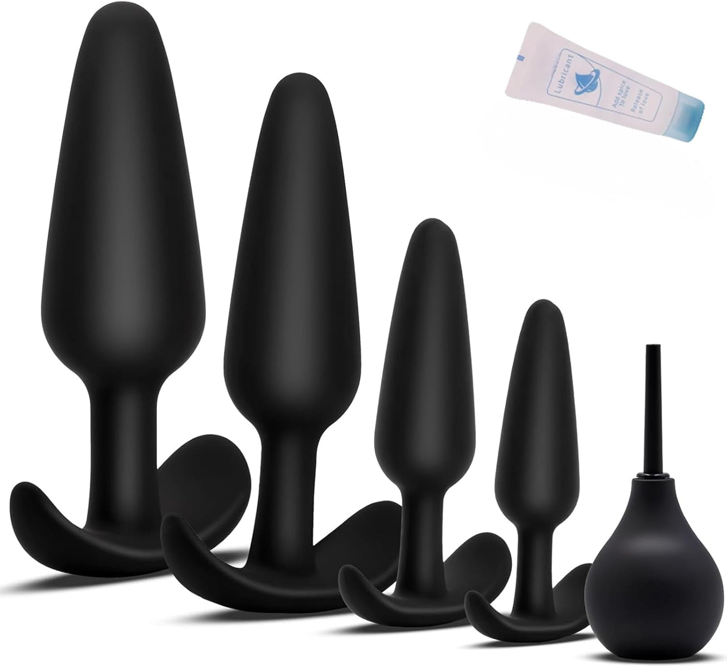5-Piece Graduated Silicone Anal Training Plug Set for Beginners and Advanced Users