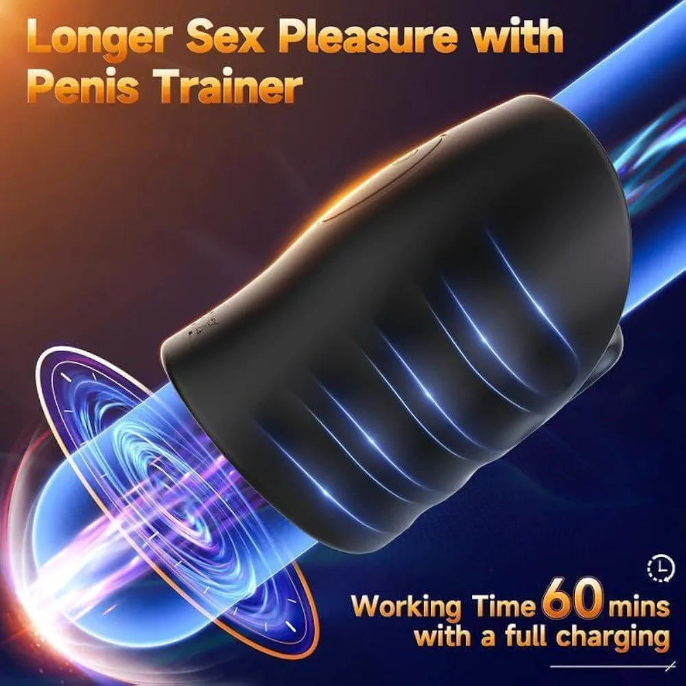 Smart App-Controlled Male Masturbator and Glans Trainer Vibrator