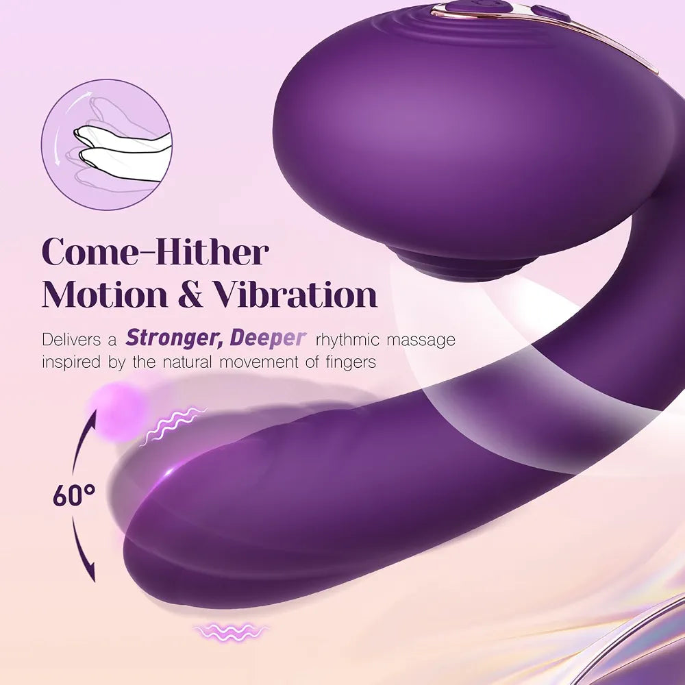 Dual-Action Silicone Vibrator with Rotating Licking and Pulsing Stimulation for Women