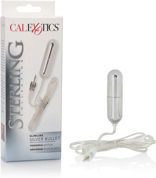 CalExotics Sterling Collection Slimline Silver Bullet Vibrator - Discreet Personal Massager for Women