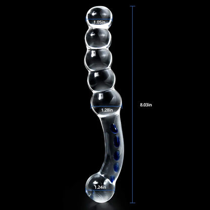Premium Ergonomic Crystal Glass Anal Plug and Bead Set for Sensual Stimulation