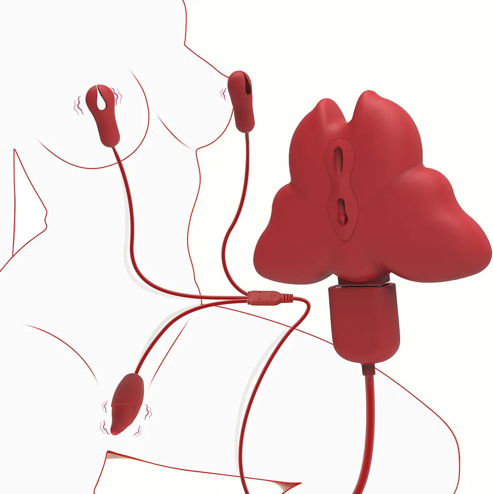 Adjustable Vibrating Nipple Clamps with G-Spot Stimulator for Couples
