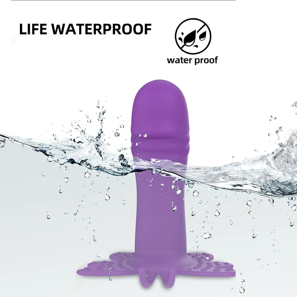 Premium Rechargeable Silicone Butterfly Panty Vibrator with 10 Vibration Modes - Purple