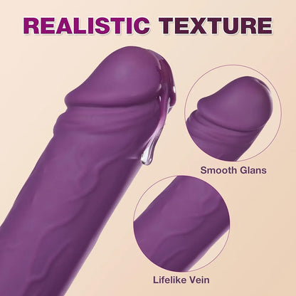 12.85-Inch Realistic Thrusting & Heating Dildo Vibrator with 10 Vibration Modes and Suction Cup