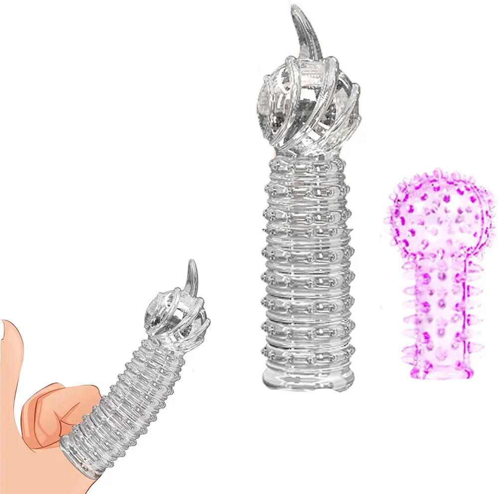 2-Piece Soft Silicone Finger Sleeve Stimulator for Couples