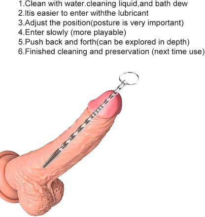 Premium Stainless Steel Urethral Sound Dilator for Men - Medical Grade Stimulation Toy