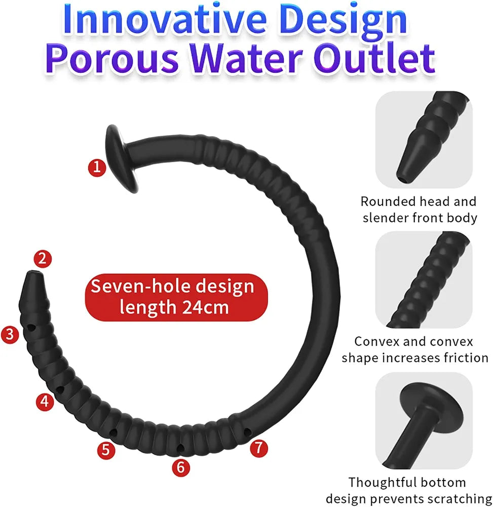 Hollow Silicone Urethral Sounding Plug with Irrigation Syringe for Men