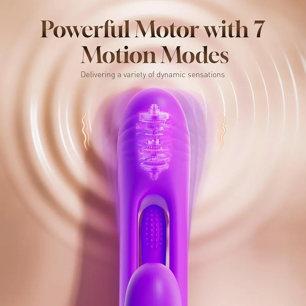 Aurieel 3-in-1 Rabbit G-Spot and Clitoral Vibrator with 14 Vibration Modes and Tongue Licking Stimulation