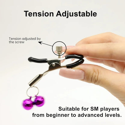 Adjustable Metal Nipple Clamps for Sensory Stimulation and Bondage Play