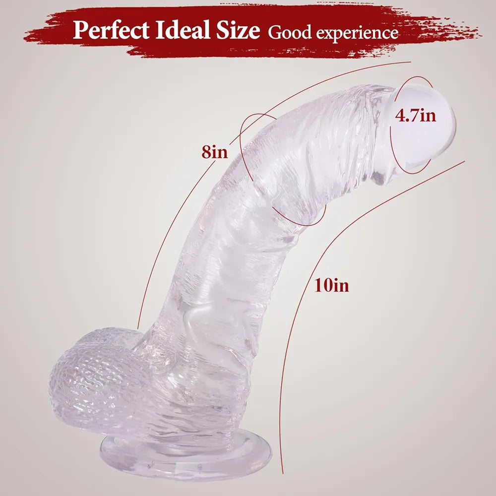 10-Inch Realistic Soft Silicone Dildo with Strong Suction Cup for Hands-Free and Anal Play