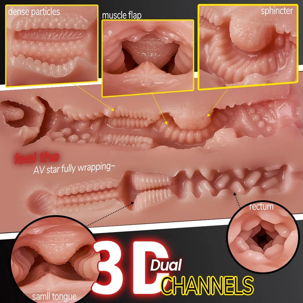 Realistic 21LB Male Masturbation Doll with 3D Vagina and Anal Channels
