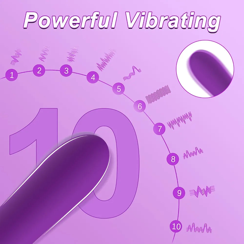 10-Mode Silicone Bullet Vibrator - G-Spot, Clitoral, and Nipple Stimulator for Women and Couples