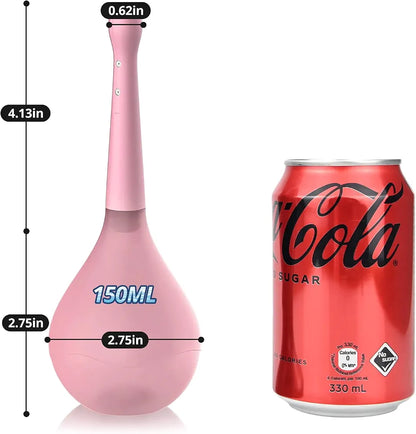 FST Reusable Silicone Enema Bulb Anal Douche with 5-Hole Spray and Anti-Backflow Design