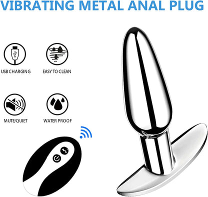 Remote-Controlled Vibrating Anal Plug with 10 Modes and Flared Base