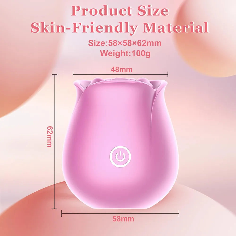 Rose-Shaped Clitoral Suction Vibrator with 10 Vibration Modes for Targeted Stimulation
